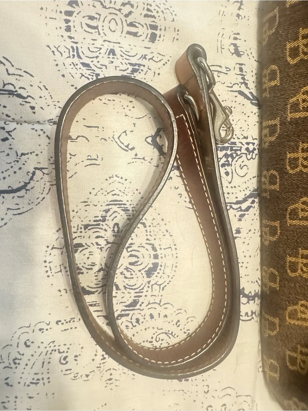 Dooney & Bourke Vintage Brown Monogram Jacquard Leather Satchel - Picture 3 of 11